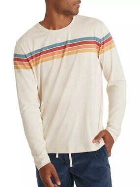Marine Layer Men's Long Sleeved Engineered Stripe Tee Size XXL